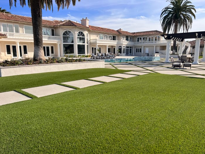 Artificial turf lawn at a Rancho Santa Fe estate by Panjia Outdoors